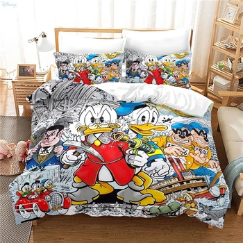 Disney Donald Duck 3d posteľná bielizeň Nastaviť Cartoon Perinu obliečka na Vankúš Twin Plný Kráľovná King Size Posteľ Obliečky Obliečky pre Dospelých, Deti