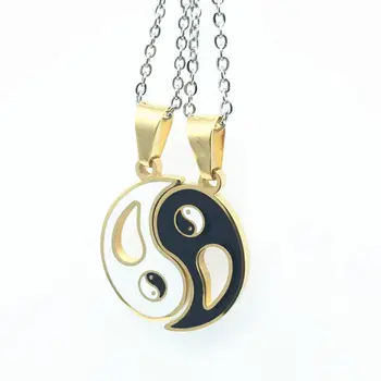 Nová Čínska Mystické Yin Yang Prívesok Náhrdelník z nehrdzavejúcej ocele náhrdelníky Bagua prívesok Pre Mužov, Ženy, Nové Módne Pár Náhrdelník