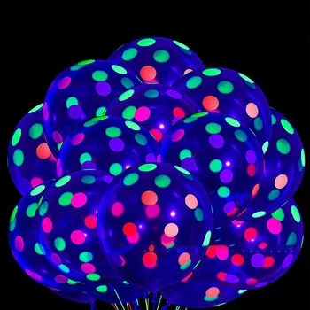 10pcs Balón 12 Palcov Jasné, Latex Neon UV Blacklight Reaktívne Star Balóny Hviezdy Bodov Home Party Dekorácie