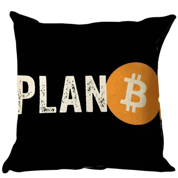 Obojstranné Pillowcover Plán B Bitcoin Cryptocurrency Bielizeň Dekoratívne Posteľ Mail Mene Vankúš Kryt Sedadla Domova