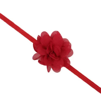 5 CM Pevné Farba Šifón Ručné Kvet hlavový most Batoľa Mini Kvetinový Elastické Hairband Roztomilý Princezná pokrývku hlavy Oblečenie Príslušenstvo