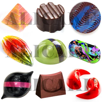 3D Čokoláda Formy Polykarbonátu Oblasti Kapsule Hrubé Čokoládu Plesne potravinársky Tortu Formy na Čokoládu Pekáreň na Pečenie Nástroje