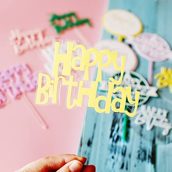 In Nové Happy Birthday Cake Vňaťou Akryl Candy Farby Tortu Vňaťou Pre Dievčatá Narodeninovej Party Cake Dekorácie Dezert Dodávky