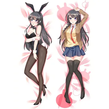 Darebák nesníva o Bunny Dievča Senpai Seishun Buta Yaro Sakurajima Mai Objímanie Telo obliečka na Vankúš Dakimakura Vankúš Kryt
