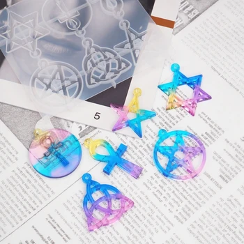 DIY Hexagram Duchovné Amulet Prívesok Živice Formy Celtics Pentagrams Star Formy