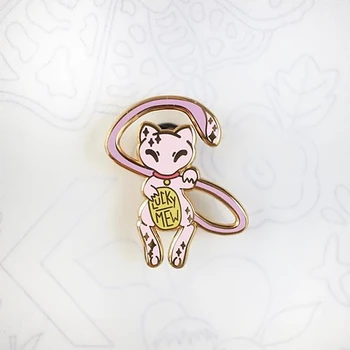 Roztomilý Šťastie Mew Pevného Smalt Pin Preklopke Kolíky Mačka Brošňa Odznak Cartoon Kolíky Šperky Darček