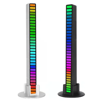 32LED RGB Vyzdvihnutie Rytmus Svetla, Farebné Bluetooth-Kompatibilné APLIKÁCIE, Hlasové Ovládanie Auta Pásy Svetlá Atmosféru Hudby Ploche Zariadených izbách
