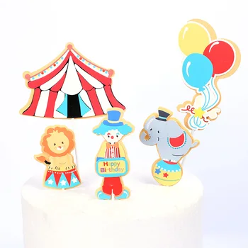 1 Nastavte Cirkus Klaun Akrobacie Tému Happy Birthday Cake Decoration Roztomilý Tortu Vňaťou Dieťa Narodeniny Cartoon Strana Dodávky