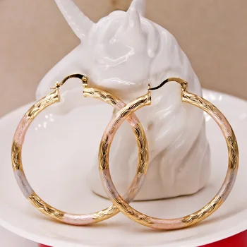 Luxusné Hoop Náušnice pre Ženy Ružové Zlato Plnené Okrúhle Náušnice Šperky, Doplnky, dámske Náušnice Výročie Zapojenie