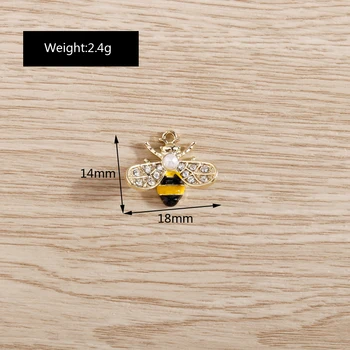 4pcs 14x18mm Smalt Bee zobrazili kľúčové tlačidlá pre Výrobu Roztomilý Náušnice, Prívesok, Náramok, Náhrdelník Crystal Charms DIY Šperky Remesiel Dekorácie