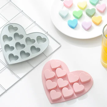 10 Otvorov 3D Malých Láska Srdce Silikónové Tortu Formy DIY Pečenie Želé Cukríky, Čokolády Mydlo Formy Fondant Cake Zdobenie Nástroje