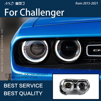 AKD Auto Styling Pre Dodge Challenger-2021 LED Reflektor DRL Hmlové Svietidlo Zase Intenzita Svetla Nízka a Vysoká svetla Angel Eye Montáž