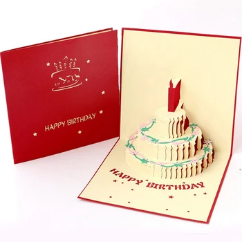3D Pop-Up Karty DIY Tortu Pozdrav Pohľadnice Darčeky Karty Obálky Pre Strany, Láskavosť, Narodeniny, Svadobné, Vianočné Dekorácie