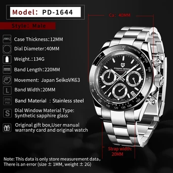 2021 Nové PAGANI DIZAJN Quartz Športové Hodinky Sapphire Vodotesné 100M Plnej Ocele Muži hodinky, Luxusné Značky Nový Popruh Dial Sledovať mužov