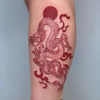 Nepremokavé Dočasné Tetovanie Nálepky Červený Drak Vzor Mužov a Žien Ramena Body Art Falošné Tetovanie