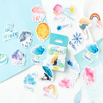 46pcs/pack kawaii počasie série samolepiace nálepky na kancelárske potreby DIY dekorácie denník sticky štítok deti darček