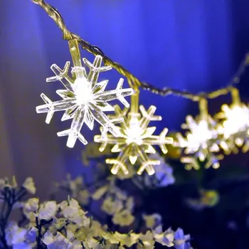 Vianočné LED Snowflake String Svetlá, Vianočné Dekorácie Dovolenku Vonkajšie Lampy Garland dc svetlo Na Vianočný Stromček, Svadobné Party zariadené, pri