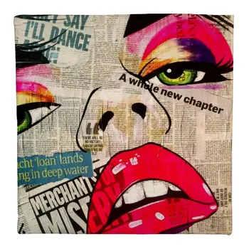 Obojstranný Vankúš Retro Pop Art Komické Ženy Bielizeň Dekor Gauč Módne Moderné Vankúš Stoličky Zips Domova 45×45 cm
