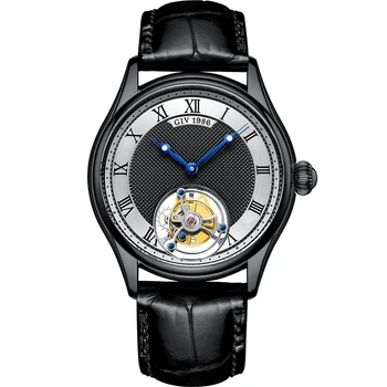 Luxusné Muž Pôvodného Real Mechanické Hodinky Tourbillon Zafír, Koža Tourbillon Kostra Náramkové hodinky Pre Mužov montre homme 2021