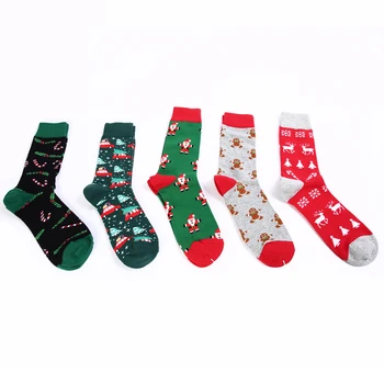 Vianočné Ponožky Mužov Bavlna Farebné Módny Dizajn Šaty Ponožky Vtipné Vianočné Santa Claus Elk Dlhá Ponožka Darček Ponožky Veľké Veľkosti 39-46