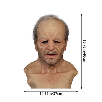 Starý Muž Maska Realistický Latexový Ľudských Dekoratívne Halloween Starší Masky pre Dospelých Vrások Strašidelné Masky pre Maškaráda 2021