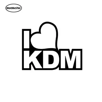 HotMeiNi Black/Sliver Milujem KDM Art Deco Vzor Vinyl Auto Nálepky Pre Väčšinu Modelov 14.3*18 cm