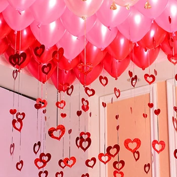 100ks/Veľa Červené Srdce Laser Sequined Dážď Balón Prívesok Romantický Svadobný Deň svätého Valentína Party Dekorácie Globos Príslušenstvo