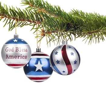 12 Ks American Flag Dizajn Vianočné Gule Na Strome Visí Čačky Loptu na Vianoce, Vianoce, Nový Rok Party Domov Zavesenie