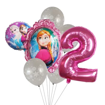 1Set Mrazené Elsa Anna Princezná Balón Baby Sprcha Deti Happy Birthday Party Dekorácie balón Hliníkové Fóliové Balóniky globos