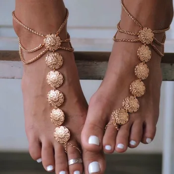 Móda Osobnosti Zliatiny Anklet Náramky pre Ženy Šperky Vietor Pláži Multi-layer Strapec Nohy Reťazca Príslušenstvo
