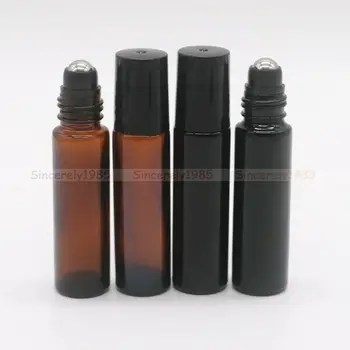 100 fliaš 10 ml Žltý Čierne Sklo Prejdite na Fľašu Naplniteľné Esenciálny Olej Aromaterapia Parfum Fľašu