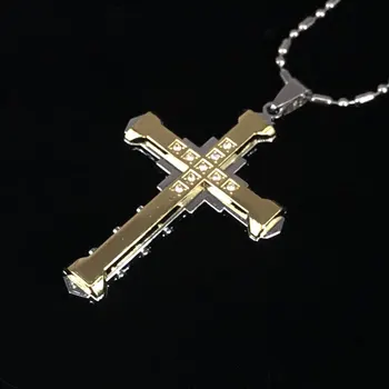 New Horúce Predaj Náhrdelník pre Mužov Ježiš Crystal Cross Prívesok Náhrdelník Zlata, Striebra, farby a Čierny Kríž Náhrdelník Módne Šperky