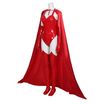 Wanda Vízia Sexy Wanda Maximoff Scarlet Witch Cosplay Kostým Červená Plášť Cape Jednotné Farby Oblečenia Pre Ženy