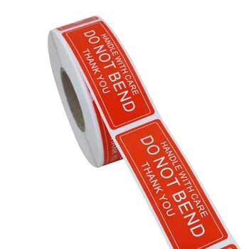 Výstražné nálepky manipulovať opatrne sa nemusíte OHÝBAŤ 1X3 Palcový Červené upozornenie označenie prepravný obal pripomenúť labels150 alebo 500pcs/roll