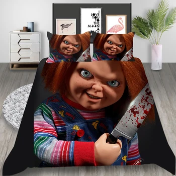 Dieťa Movie Play Chucky posteľná bielizeň Sady Deka Posteľ Kryt Perinu Vankúš 2-3 Kusy Sady Deti, Dospelých, Veľkosť Halloween Darček
