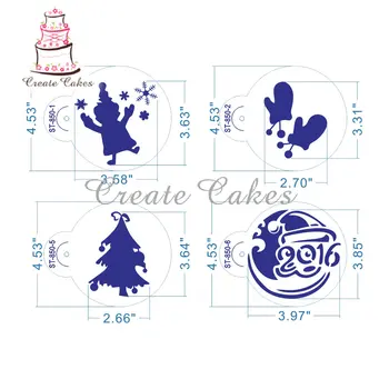 8Pcs Vianočné Tortu Vzorkovníka Cake Zdobenie Šablóny pre Cookie Cupcake Vzorkovníka Dekoratívne Blany