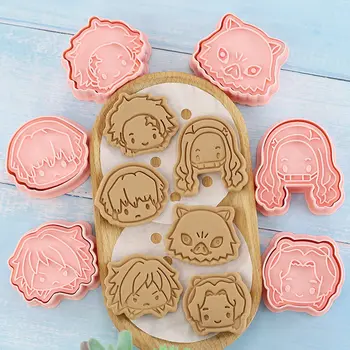 6pcs Démon Vrah Cartoon Cookie Formy Anime 3d Stlačte Cookie Cutter Diy Domácnosť, Kuchyňa, Pečenie Nástroje Biscuit Plesne