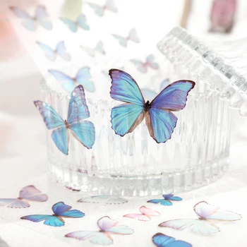 Motýľ Transparentné Nálepky, PVC Nepremokavé Pocketbook, Pocketbook Dekorácie roztomilý nálepky, samolepky kawaii