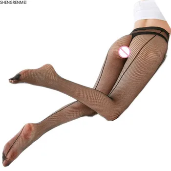 SHENGRENMEI Sexy Line pančuchové Nohavice Ženy Sieťované Pančuchy Duté Okami Lady Anti-hook Pančuchy Dámy Módne Čierne Pantyhose