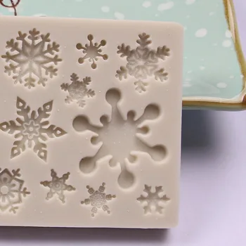 DIY Snowflake Fondant Kuchynské Náradie Cookie Biscuit silikónové Tortu Formy na Pečenie Sugarcraft Eco-Friendly Cake Zdobenie Nástroje