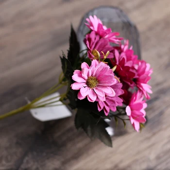 1 Zväzok Umelé Kvety Veľkoobchod Daisy Kytice Vázy pre Domova Nový Rok, Vianoce Lacné Svadobné Falošné Flores Floristics