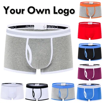 Prispôsobiť vaše Logo Pantalones cortos hombres ropa interiéru transpirable suave de los boxeadores de los hombres de Trenýrky