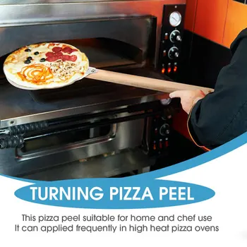 Sústruženie Pizza Kôra Kolo Hliníkové Pizza Ošúpeme a Oválny Tvar Odnímateľný Drevenou Rukoväťou, Pizza Pádlo pre Pečenie Pizze Nástroje