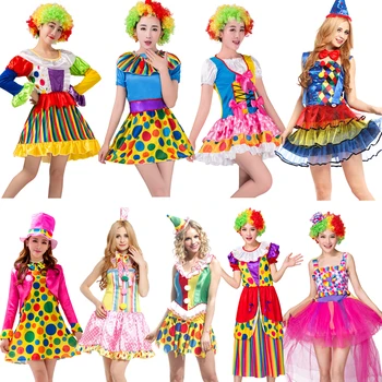 Halloween Kostýmy Pre Dospelých Zábavné Cirkusové Klaun Kostým Dovolenku Show S Parochňu Topánky Maškarný Cosplay Oblečenie Pre Mužov, Ženy