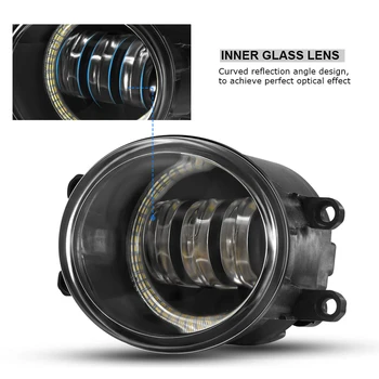 2 Kusy Angel Eye Hmlové Svetlo Montáž Na Toyota Avensis (_T27_)-2018 Auto LED Objektív Hmla Denných prevádzkových Lampa DRL 30W H11 12V