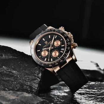 PAGANI DIZAJN 2021 Nové pánske hodinky sport chronograf hodinky mužov top značky Zlaté náramkové hodinky Sapphire Crystal Relogio Muž PD-1664
