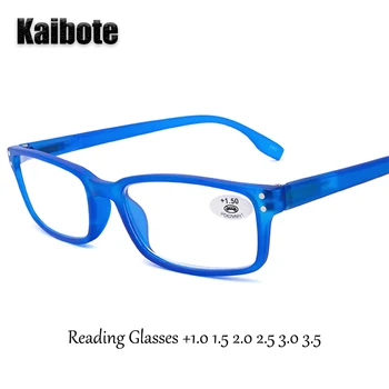 KBT Jednoduchý Obdĺžnik Mužov Okuliare na Čítanie 1.0 1.5 2.0 2.5 3.0 3.5 Modrá Rám Ľahký AC Objektív Muž Presbyopic Okuliare