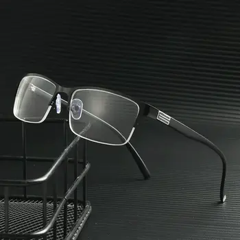 Muži, Polovica Rám Business Krátkozrakosť Okuliare Vintage Kovové Ochrana Očí Ultra Ľahké Okuliare Vision Care -100~-600 Diopter