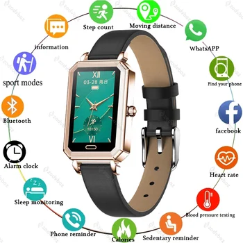 2021 Ženy Inteligentné Sledovanie Tepovej frekvencie, Krvného Tlaku Kyslíka Monitor Dámy Inteligentný Náramok Vodotesný IP68 Smartwatch Pre Android IOS