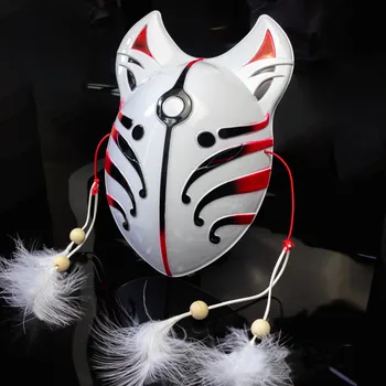 Japonský Fox Masky Mačka Masku na Tvár PVC Japonský Štýl Vietor Fox Anime Cosplay Kostýmy Rave Maškaráda Cosplay Rekvizity pre Dospelých